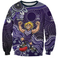 Personalized Freo Football Mascot Sweatshirt Aboriginal Dot Art Style Vibrant Indigenous Pattern Design