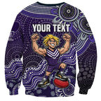 Personalized Freo Football Mascot Sweatshirt Aboriginal Dot Art Style Vibrant Indigenous Pattern Design