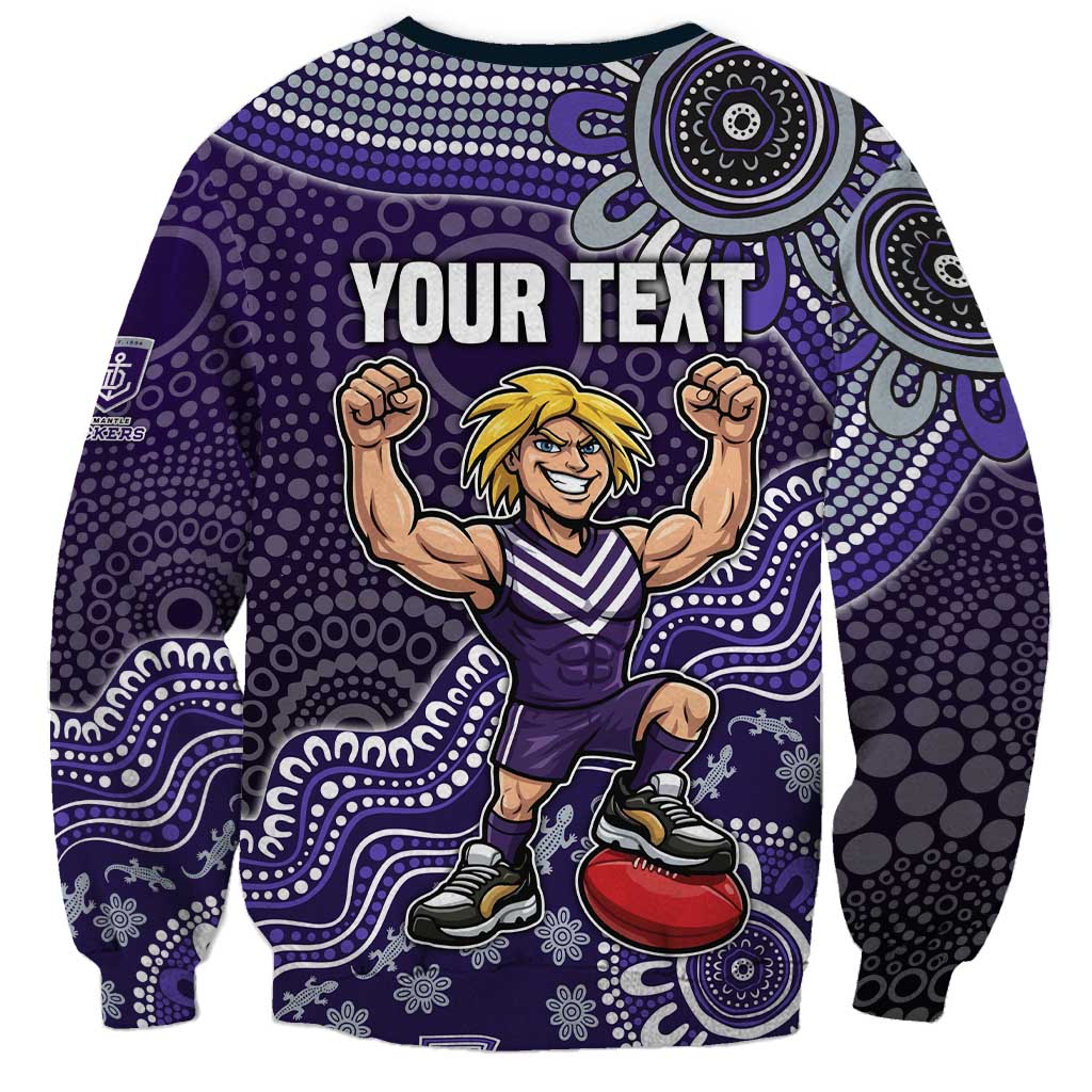 Personalized Freo Football Mascot Sweatshirt Aboriginal Dot Art Style Vibrant Indigenous Pattern Design