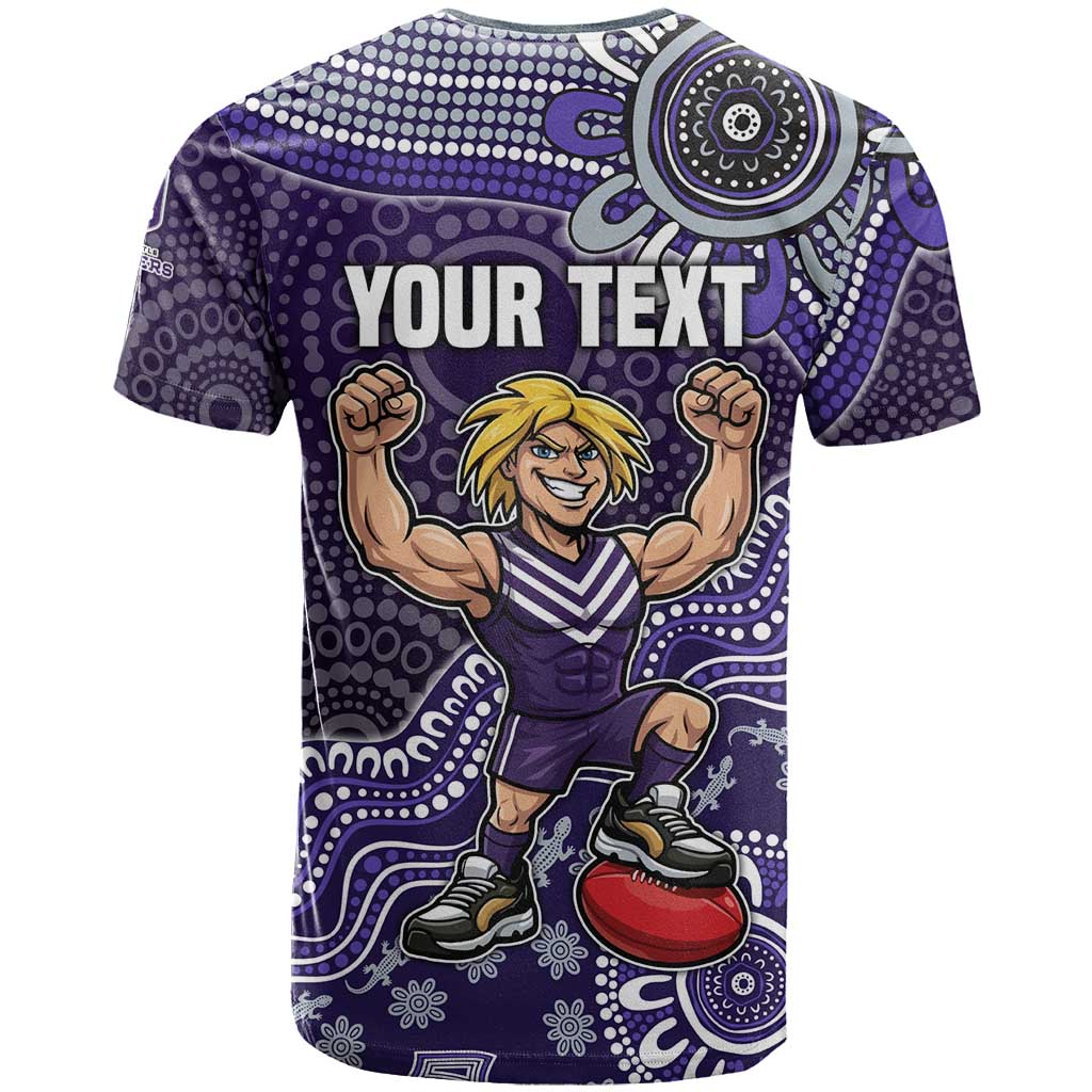 Personalized Freo Football Mascot T Shirt Aboriginal Dot Art Style Vibrant Indigenous Pattern Design