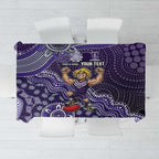 Personalized Freo Football Mascot Tablecloth Aboriginal Dot Art Style Vibrant Indigenous Pattern Design