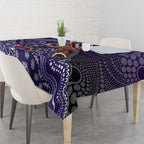 Personalized Freo Football Mascot Tablecloth Aboriginal Dot Art Style Vibrant Indigenous Pattern Design