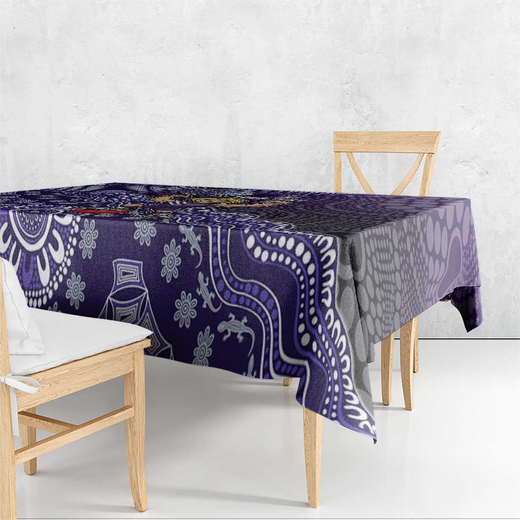 Personalized Freo Football Mascot Tablecloth Aboriginal Dot Art Style Vibrant Indigenous Pattern Design