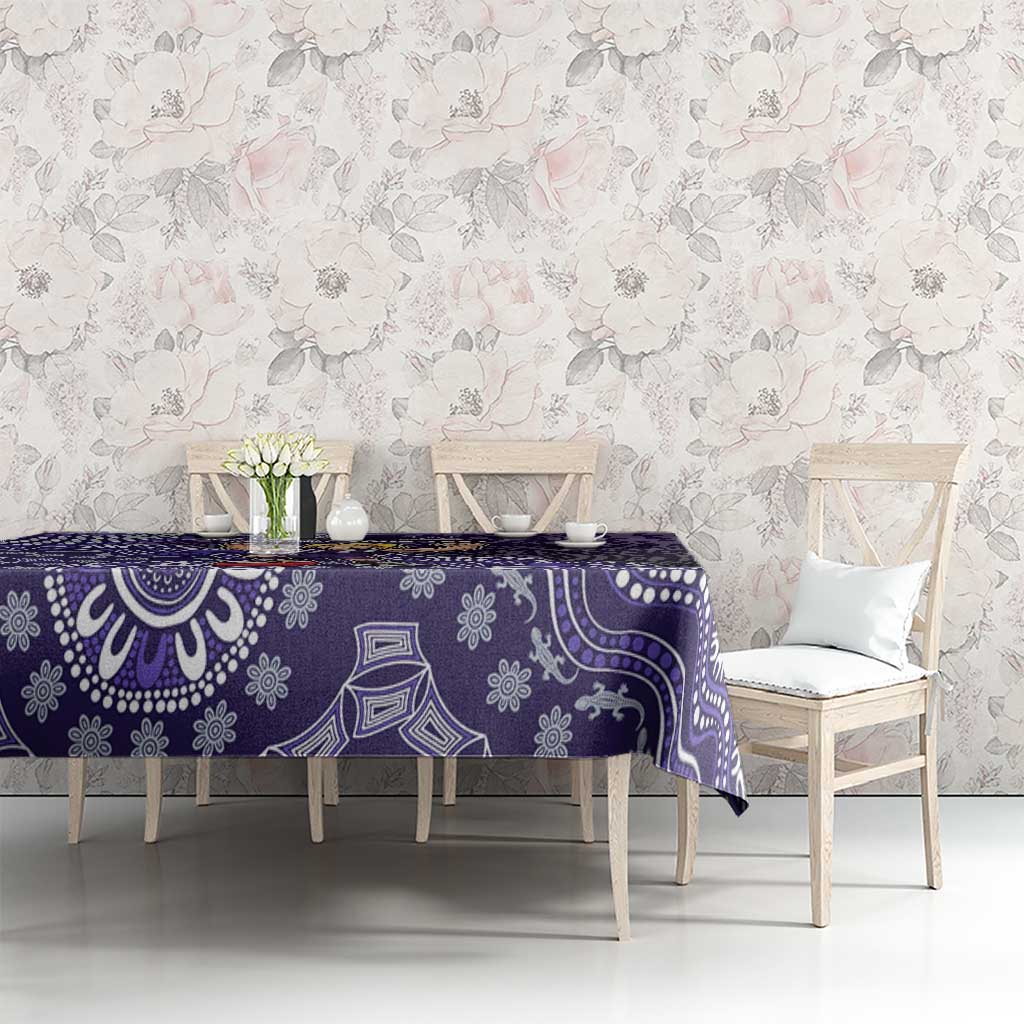 Personalized Freo Football Mascot Tablecloth Aboriginal Dot Art Style Vibrant Indigenous Pattern Design