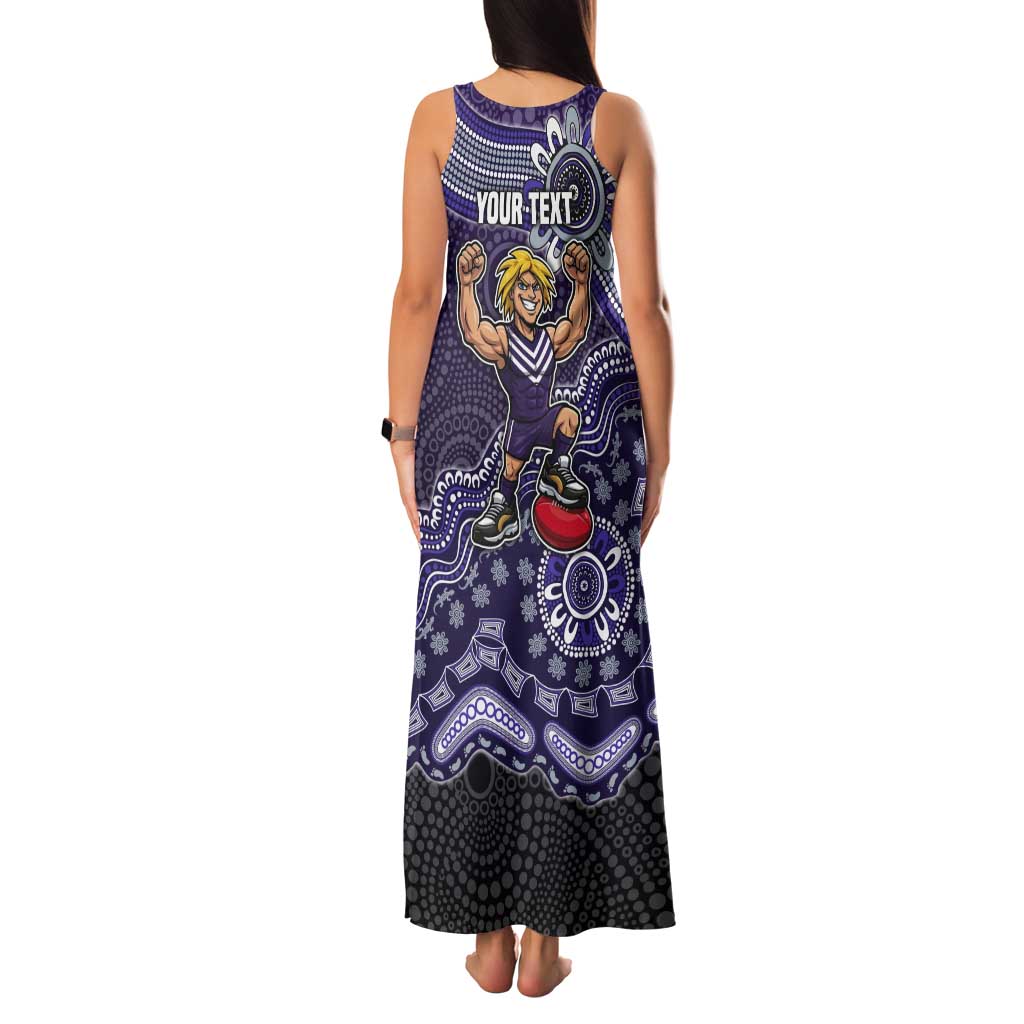 Personalized Freo Football Mascot Tank Maxi Dress Aboriginal Dot Art Style Vibrant Indigenous Pattern Design