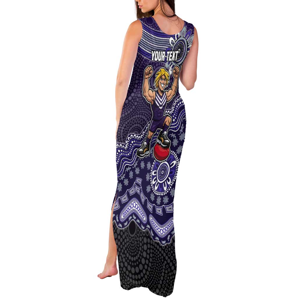 Personalized Freo Football Mascot Tank Maxi Dress Aboriginal Dot Art Style Vibrant Indigenous Pattern Design