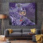 Personalized Freo Football Mascot Tapestry Aboriginal Dot Art Style Vibrant Indigenous Pattern Design