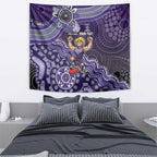 Personalized Freo Football Mascot Tapestry Aboriginal Dot Art Style Vibrant Indigenous Pattern Design