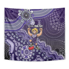 Personalized Freo Football Mascot Tapestry Aboriginal Dot Art Style Vibrant Indigenous Pattern Design