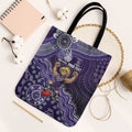 Personalized Freo Football Mascot Tote Bag Aboriginal Dot Art Style Vibrant Indigenous Pattern Design