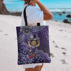 Personalized Freo Football Mascot Tote Bag Aboriginal Dot Art Style Vibrant Indigenous Pattern Design