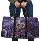 Personalized Freo Football Mascot Travel Bag Aboriginal Dot Art Style Vibrant Indigenous Pattern Design
