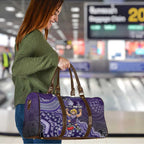 Personalized Freo Football Mascot Travel Bag Aboriginal Dot Art Style Vibrant Indigenous Pattern Design