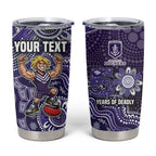 Personalized Freo Football Mascot Tumbler Cup Aboriginal Dot Art Style Vibrant Indigenous Pattern Design