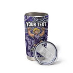 Personalized Freo Football Mascot Tumbler Cup Aboriginal Dot Art Style Vibrant Indigenous Pattern Design