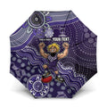 Personalized Freo Football Mascot Umbrella Aboriginal Dot Art Style Vibrant Indigenous Pattern Design