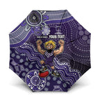 Personalized Freo Football Mascot Umbrella Aboriginal Dot Art Style Vibrant Indigenous Pattern Design
