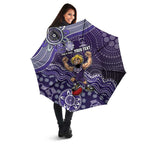 Personalized Freo Football Mascot Umbrella Aboriginal Dot Art Style Vibrant Indigenous Pattern Design