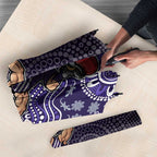 Personalized Freo Football Mascot Umbrella Aboriginal Dot Art Style Vibrant Indigenous Pattern Design