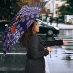 Personalized Freo Football Mascot Umbrella Aboriginal Dot Art Style Vibrant Indigenous Pattern Design