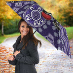 Personalized Freo Football Mascot Umbrella Aboriginal Dot Art Style Vibrant Indigenous Pattern Design