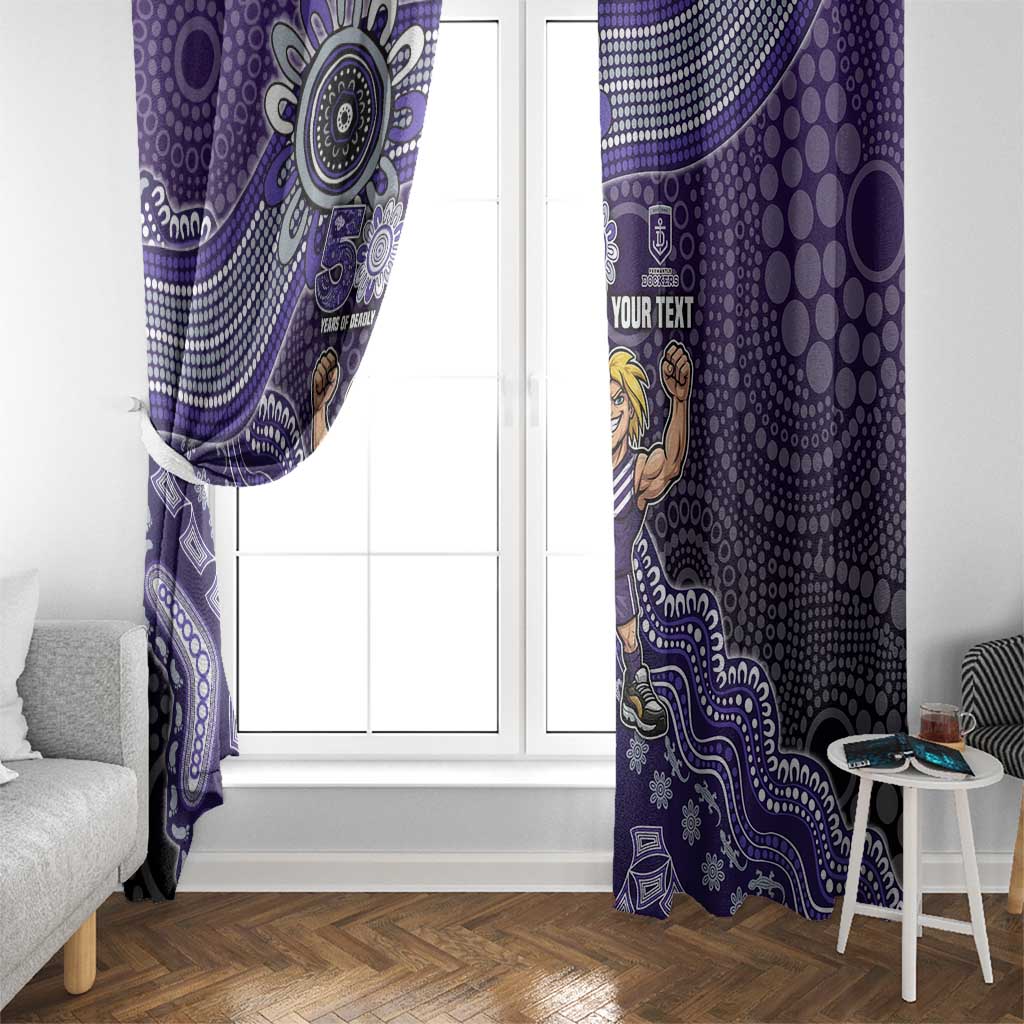 Personalized Freo Football Mascot Window Curtain Aboriginal Dot Art Style Vibrant Indigenous Pattern Design