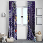 Personalized Freo Football Mascot Window Curtain Aboriginal Dot Art Style Vibrant Indigenous Pattern Design