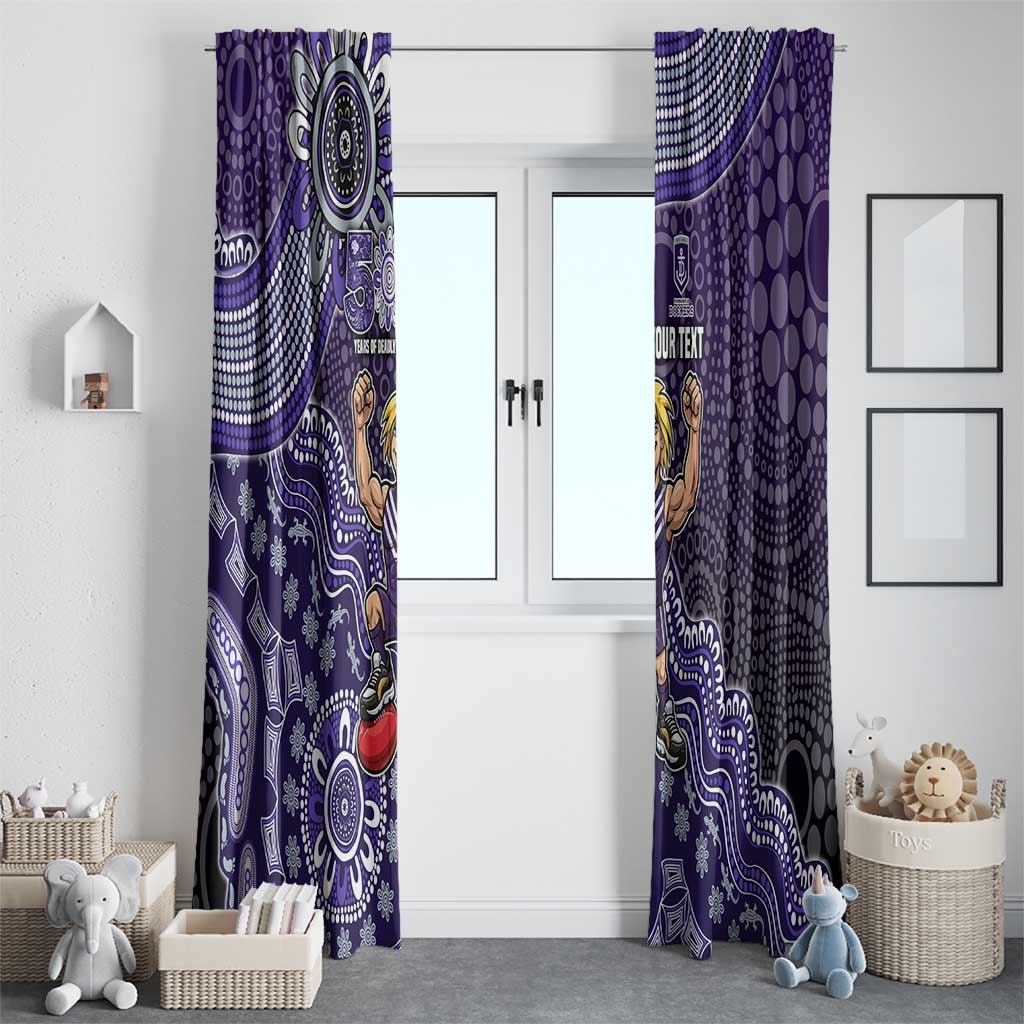 Personalized Freo Football Mascot Window Curtain Aboriginal Dot Art Style Vibrant Indigenous Pattern Design