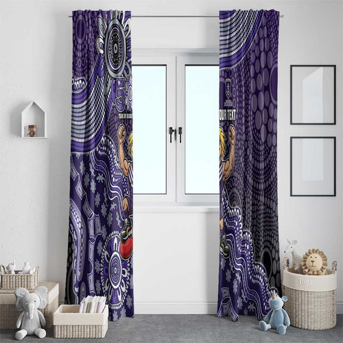 Personalized Freo Football Mascot Window Curtain Aboriginal Dot Art Style Vibrant Indigenous Pattern Design
