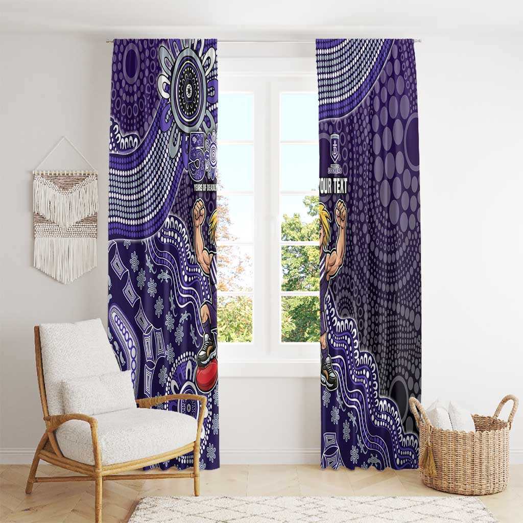 Personalized Freo Football Mascot Window Curtain Aboriginal Dot Art Style Vibrant Indigenous Pattern Design