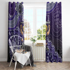 Personalized Freo Football Mascot Window Curtain Aboriginal Dot Art Style Vibrant Indigenous Pattern Design
