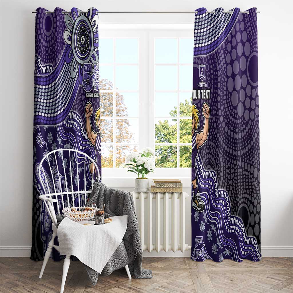 Personalized Freo Football Mascot Window Curtain Aboriginal Dot Art Style Vibrant Indigenous Pattern Design