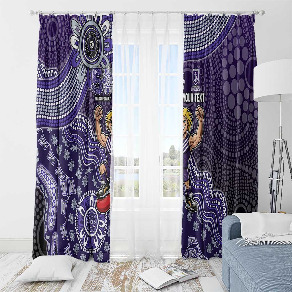 Personalized Freo Football Mascot Window Curtain Aboriginal Dot Art Style Vibrant Indigenous Pattern Design