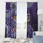 Personalized Freo Football Mascot Window Curtain Aboriginal Dot Art Style Vibrant Indigenous Pattern Design