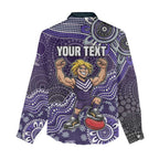 Personalized Freo Football Mascot Women Casual Shirt Aboriginal Dot Art Style Vibrant Indigenous Pattern Design