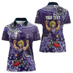 Personalized Freo Football Mascot Women Polo Shirt Aboriginal Dot Art Style Vibrant Indigenous Pattern Design