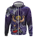 Personalized Freo Football Mascot Zip Hoodie Aboriginal Dot Art Style Vibrant Indigenous Pattern Design