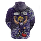 Personalized Freo Football Mascot Zip Hoodie Aboriginal Dot Art Style Vibrant Indigenous Pattern Design