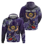 Personalized Freo Football Mascot Zip Hoodie Aboriginal Dot Art Style Vibrant Indigenous Pattern Design