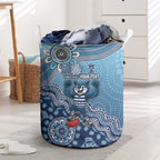 Personalized Geelong Cats Football Mascot Laundry Basket Aboriginal Dot Art Style Vibrant Indigenous Pattern Design