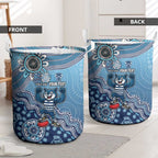 Personalized Geelong Cats Football Mascot Laundry Basket Aboriginal Dot Art Style Vibrant Indigenous Pattern Design