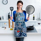 Personalized Geelong Cats Football Mascot Apron Aboriginal Dot Art Style Vibrant Indigenous Pattern Design