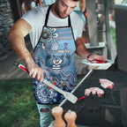 Personalized Geelong Cats Football Mascot Apron Aboriginal Dot Art Style Vibrant Indigenous Pattern Design
