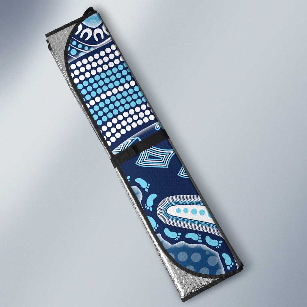 Personalized Geelong Cats Football Mascot Auto Sun Shade Aboriginal Dot Art Style Vibrant Indigenous Pattern Design