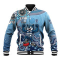 Personalized Geelong Cats Football Mascot Baseball Jacket Aboriginal Dot Art Style Vibrant Indigenous Pattern Design