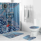 Personalized Geelong Cats Football Mascot Bathroom Set Aboriginal Dot Art Style Vibrant Indigenous Pattern Design