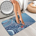 Personalized Geelong Cats Football Mascot Bathroom Set Aboriginal Dot Art Style Vibrant Indigenous Pattern Design