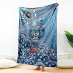 Personalized Geelong Cats Football Mascot Blanket Aboriginal Dot Art Style Vibrant Indigenous Pattern Design