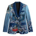 Personalized Geelong Cats Football Mascot Blazer Aboriginal Dot Art Style Vibrant Indigenous Pattern Design