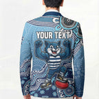Personalized Geelong Cats Football Mascot Blazer Aboriginal Dot Art Style Vibrant Indigenous Pattern Design